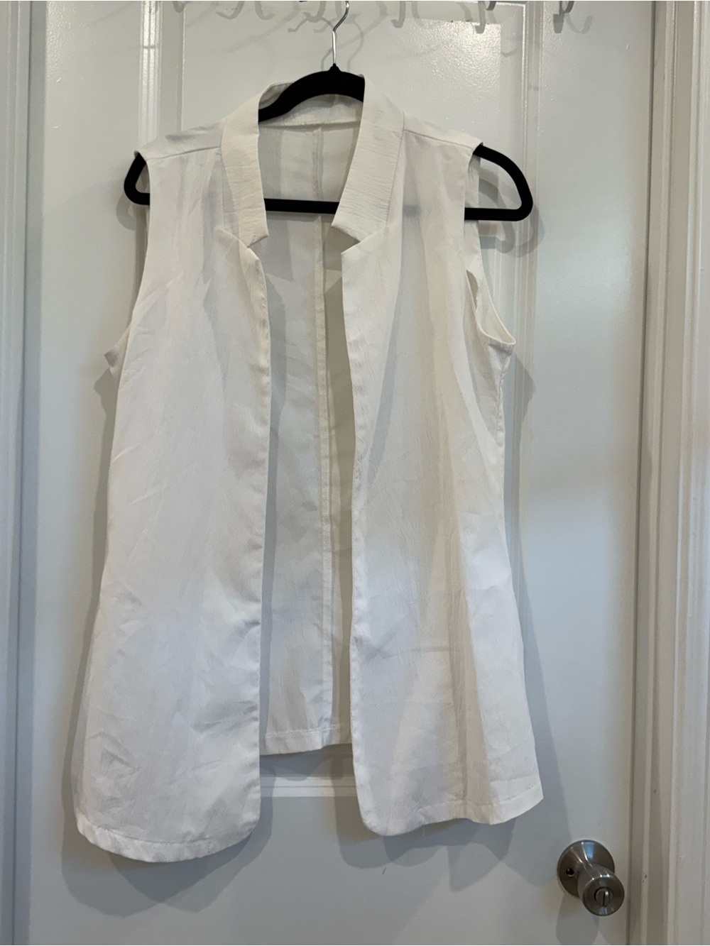 SHEIN Women's Sleeveless Open-Front White Blazer